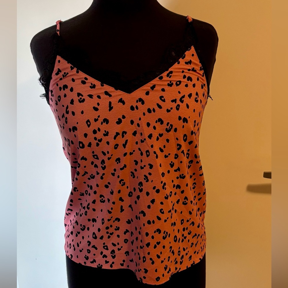 H&M Pink and Black Animal Print Cami
